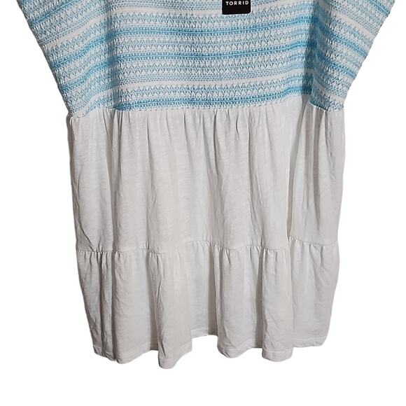 Torrid Cotton Modal Slub Square Neck Smocked Babydoll Tank, NWT, 4X - Picture 3 of 7